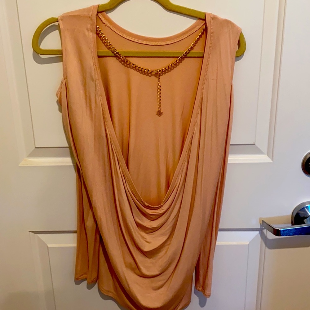 BCBGMAXAZRIA Cold Shoulder Backless Top